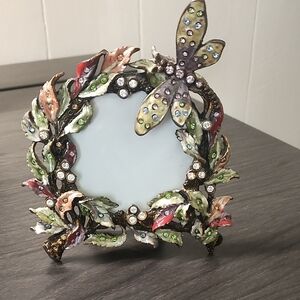 Argento SC Crystal Dragonfly Easel Back Round Frame